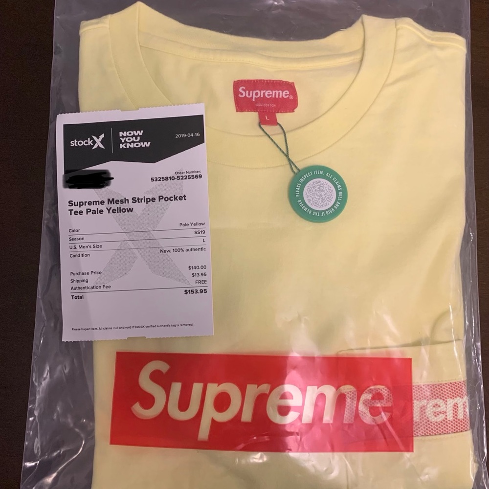 Supreme Mesh Pocket Tee - Pale Yellow